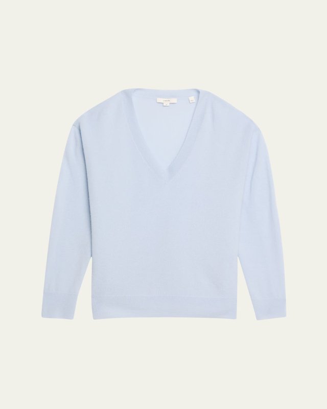 Silk-Cashmere Deep V Sweat